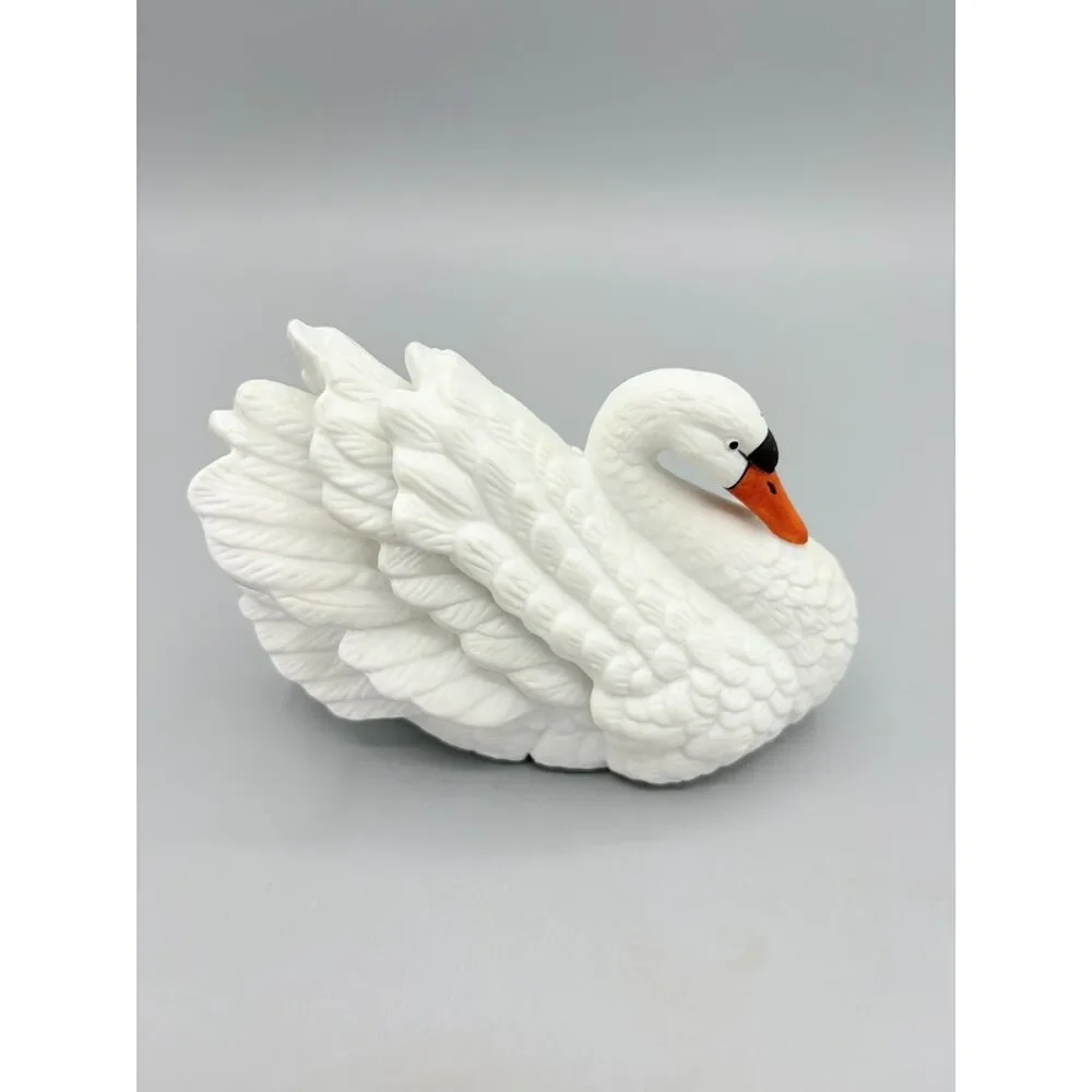 Royal Heritage hand-painted porcelain/bisque swan